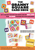 The Granny Square Card Deck - Buy 6 and get 50% OFF + 12 FREE coasters